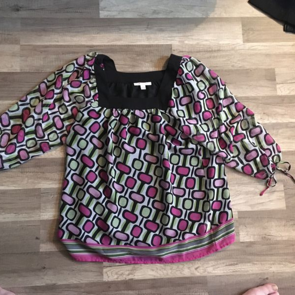 JM Collection Squared Neck Blouse sz 12